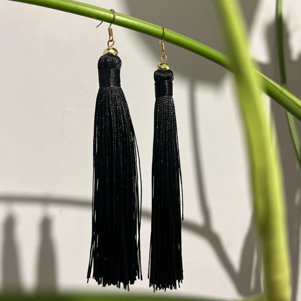 Black Tassel Earrings